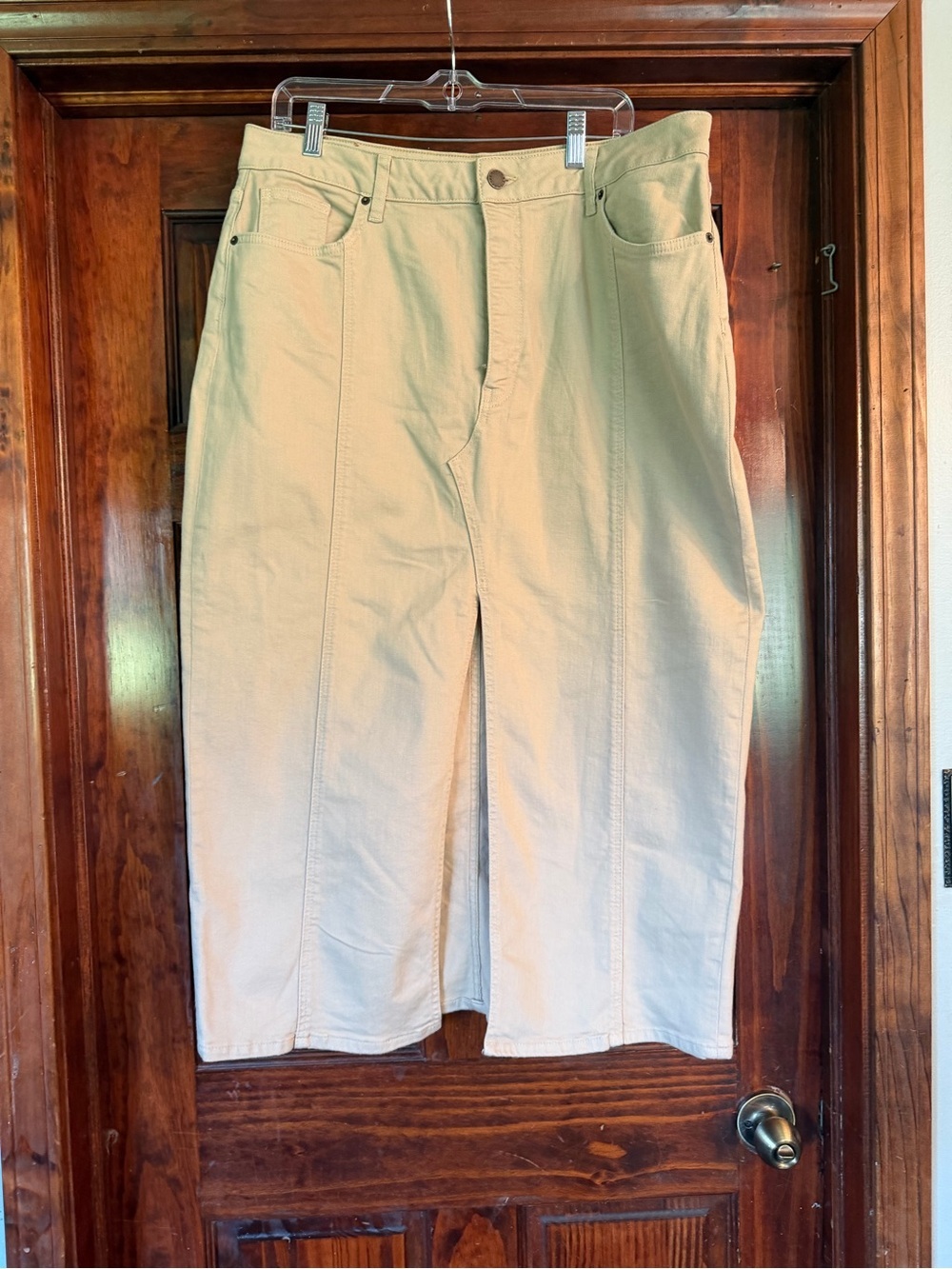 Levi's Tan Wide-Leg Pants with Branded Metal Button